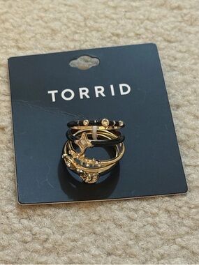 Torrid Gold Celestial Ring Set- Size 10